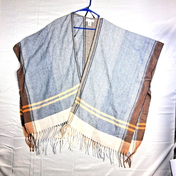 Nine West Sweaters - Nine West Cozy Baggy Boho OS Cottagecore Herringbone Design Poncho/Wrap